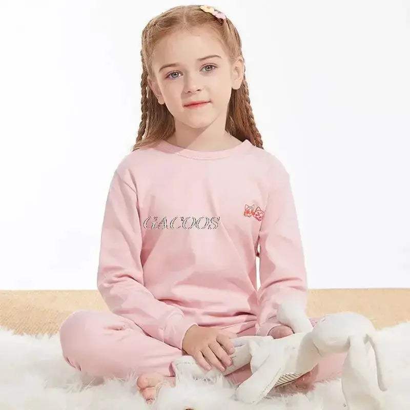Cozy Pajamas Cotton Knit Unisex For Kids Aged 3 To 14 Winter Sleepwear Soft Warm Durable - Image 9