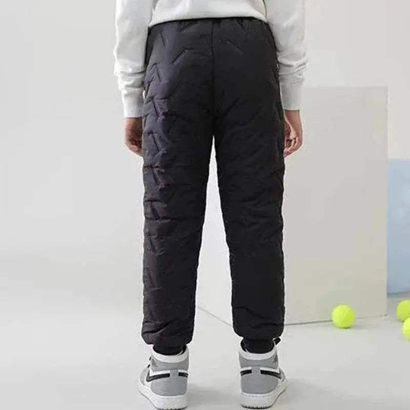 Cozy Warm Childrens Cotton Pants With Thickened Lamb Wool Plush Lining For Kids Winter Wear - Image 4