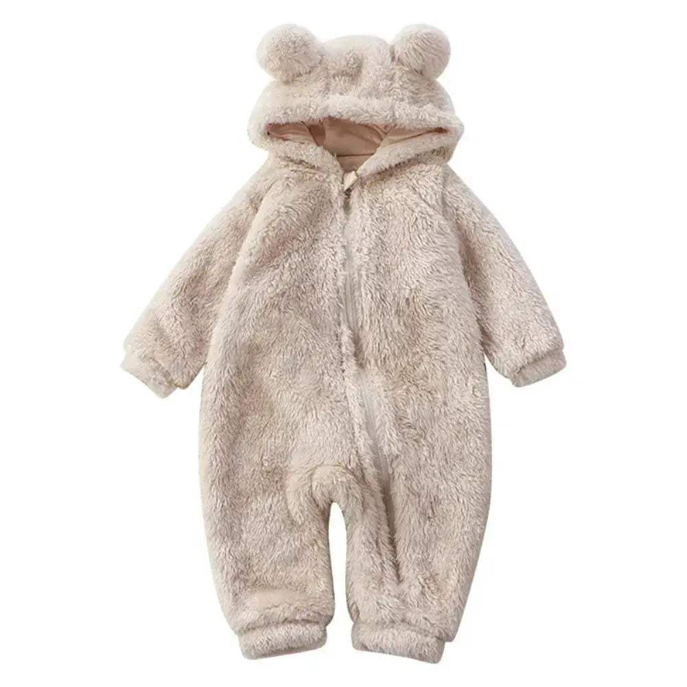 Cozy Winter Baby Rompers With Cartoon Bear Hood And Zipper 0 To 24 Months - Image 7