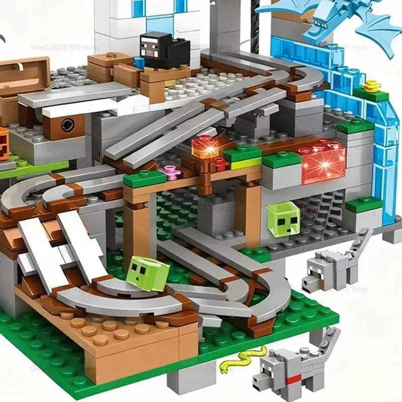 Creative Building Blocks Set With Mine Cart Tracks For Kids - Image 5
