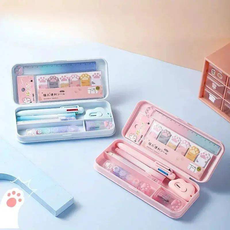 Creative Cute Cat Paw Stationery Set 9 in 1, Office Supplies For School Students