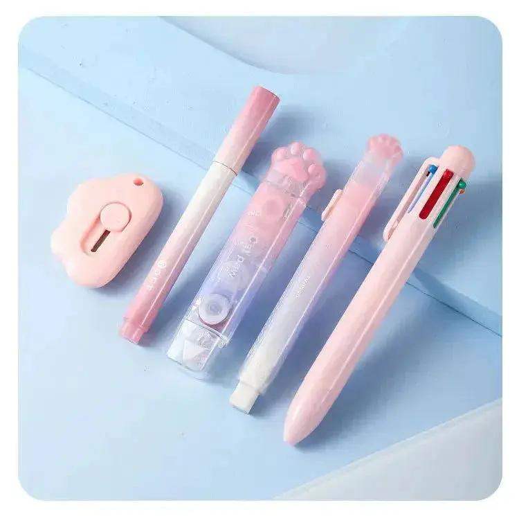 Creative Cute Cat Paw Stationery Set 9 in 1, Office Supplies For School Students - Image 14