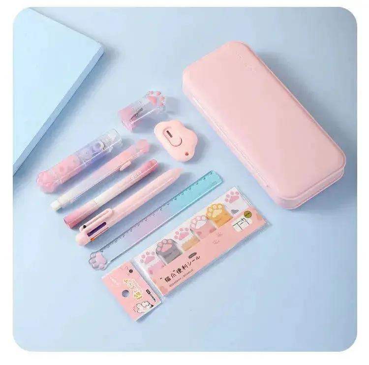 Creative Cute Cat Paw Stationery Set 9 in 1, Office Supplies For School Students - Image 15