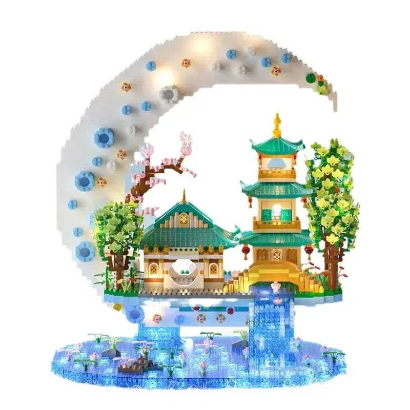 Moon Legend Waterfall Castle Building Blocks Set For Kids - Image 4