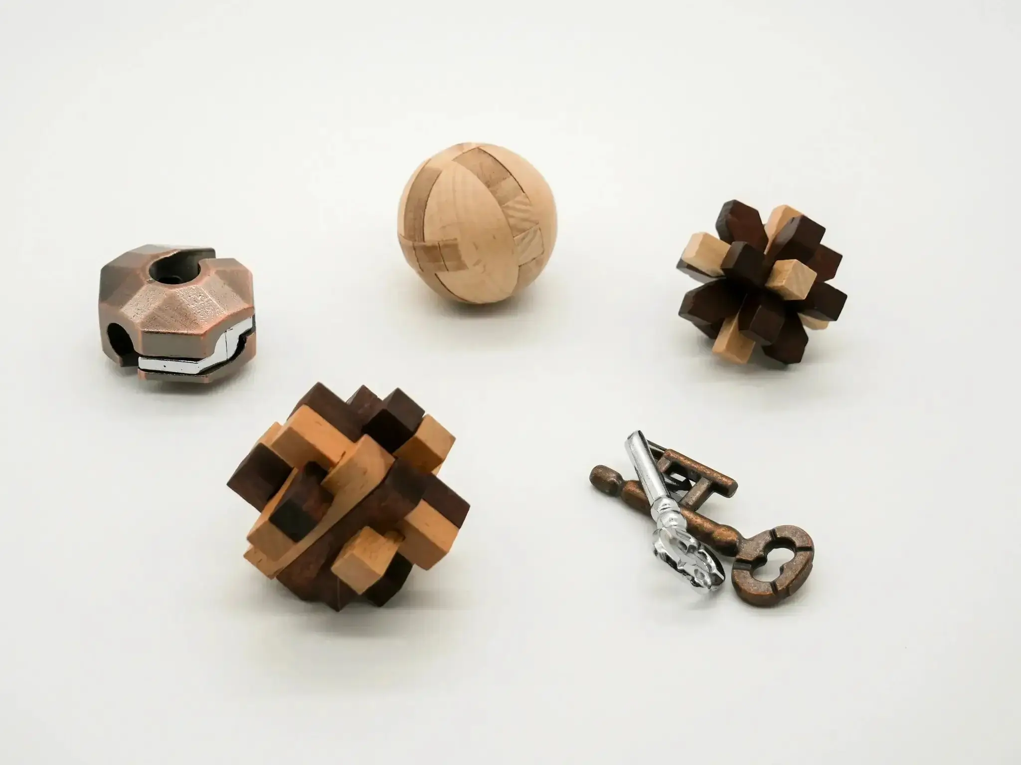 Curated Collection 5-Pack - Assorted Wooden and Metal Puzzles - Image 2