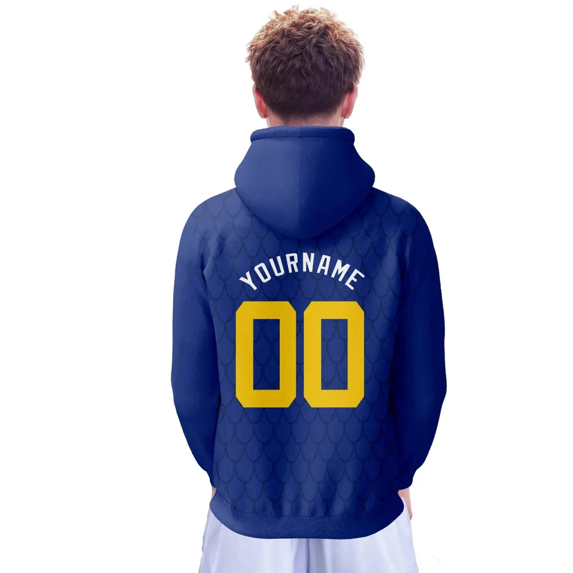 Custom Bosnia Basketball Hoodie Polyester Unisex Pullover With National Flag Design Personalize Name And Number - Image 2