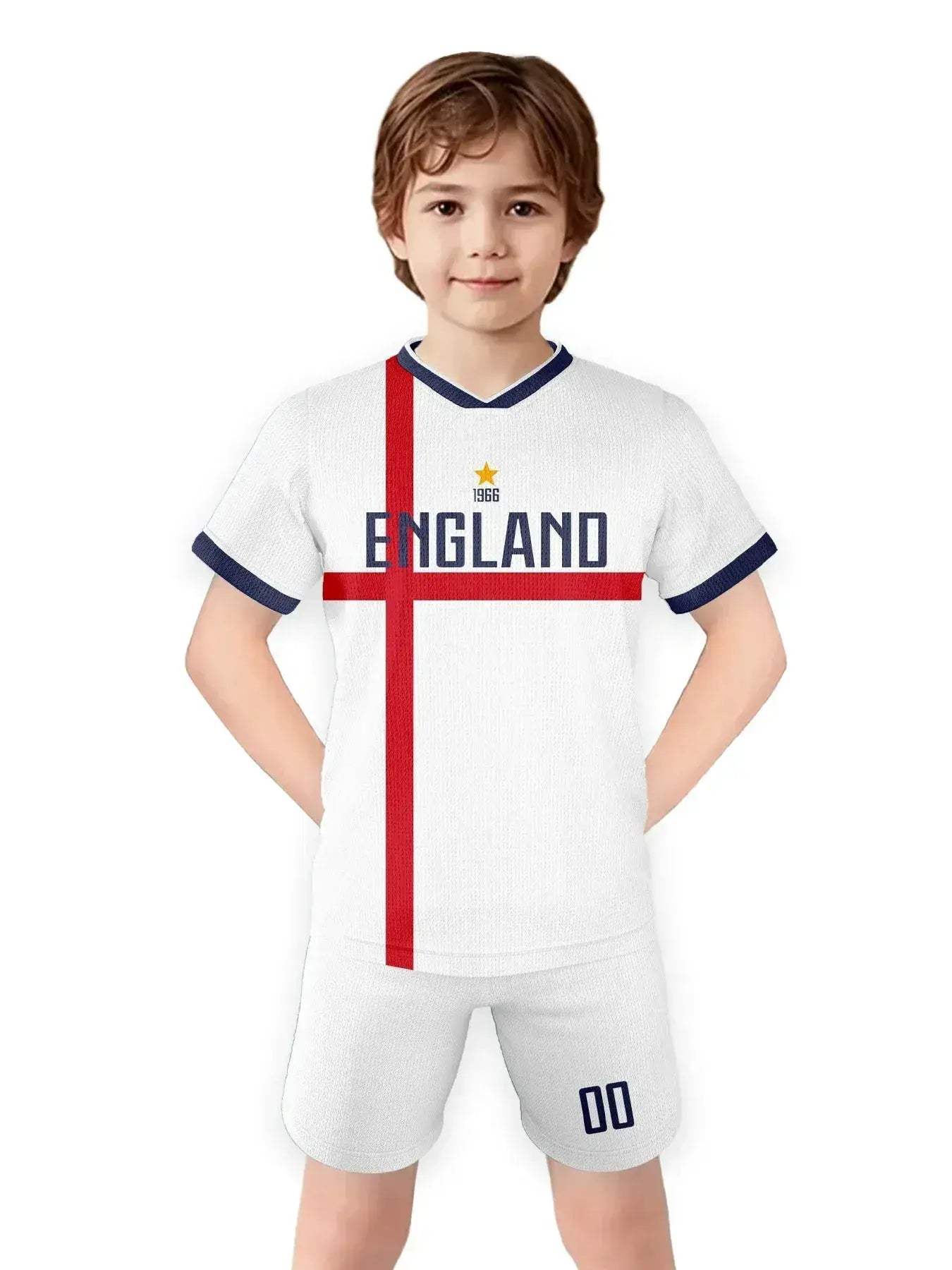 Custom England Football Jersey For Kids Personalised Name And Number - Image 3