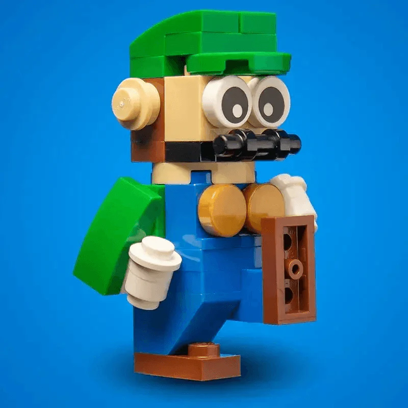 Custom Green Plumber Building Figure made using LEGO parts - Image 2