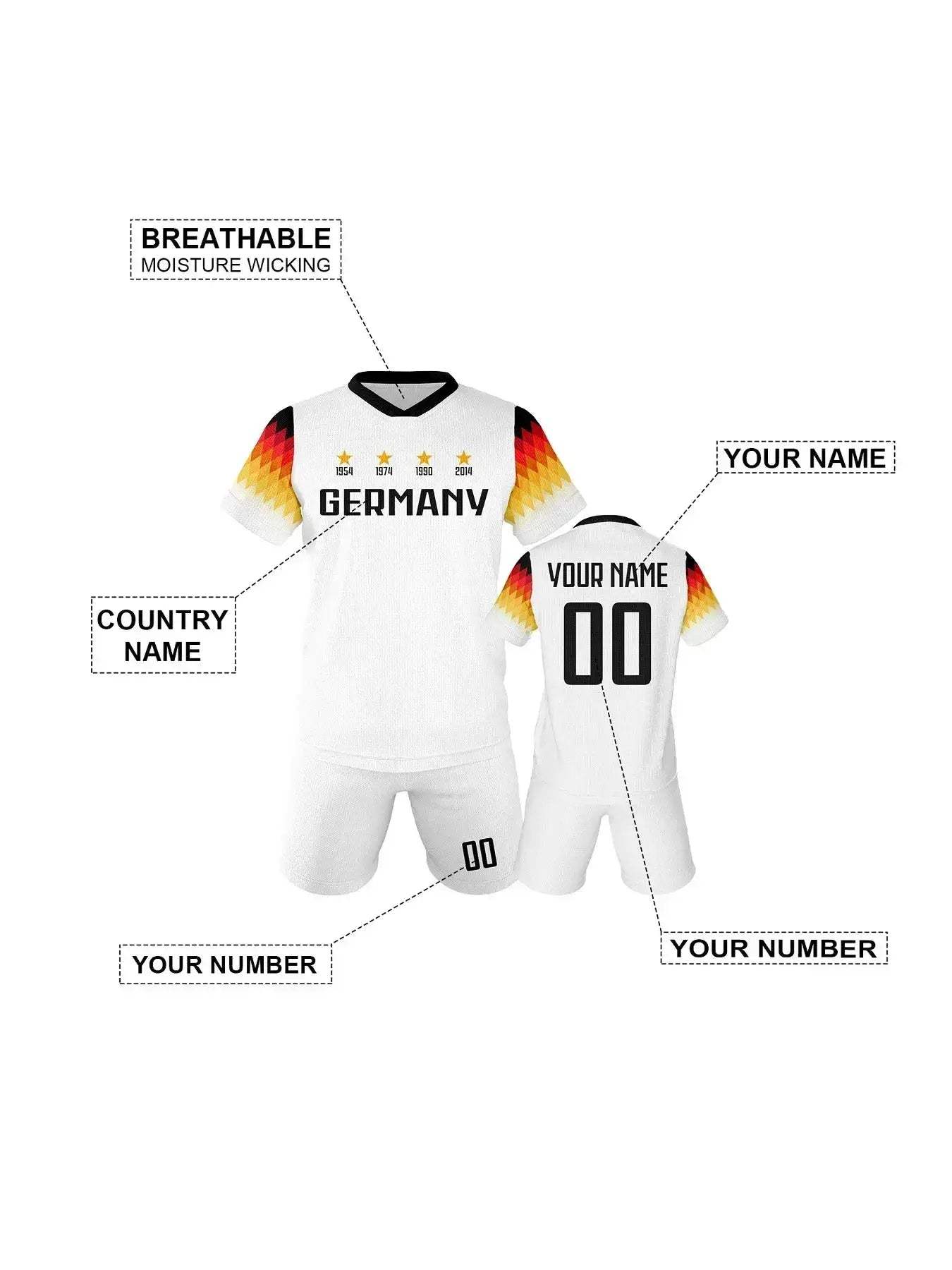 Custom Kids Soccer Jersey With Personal Name And Number - Image 3