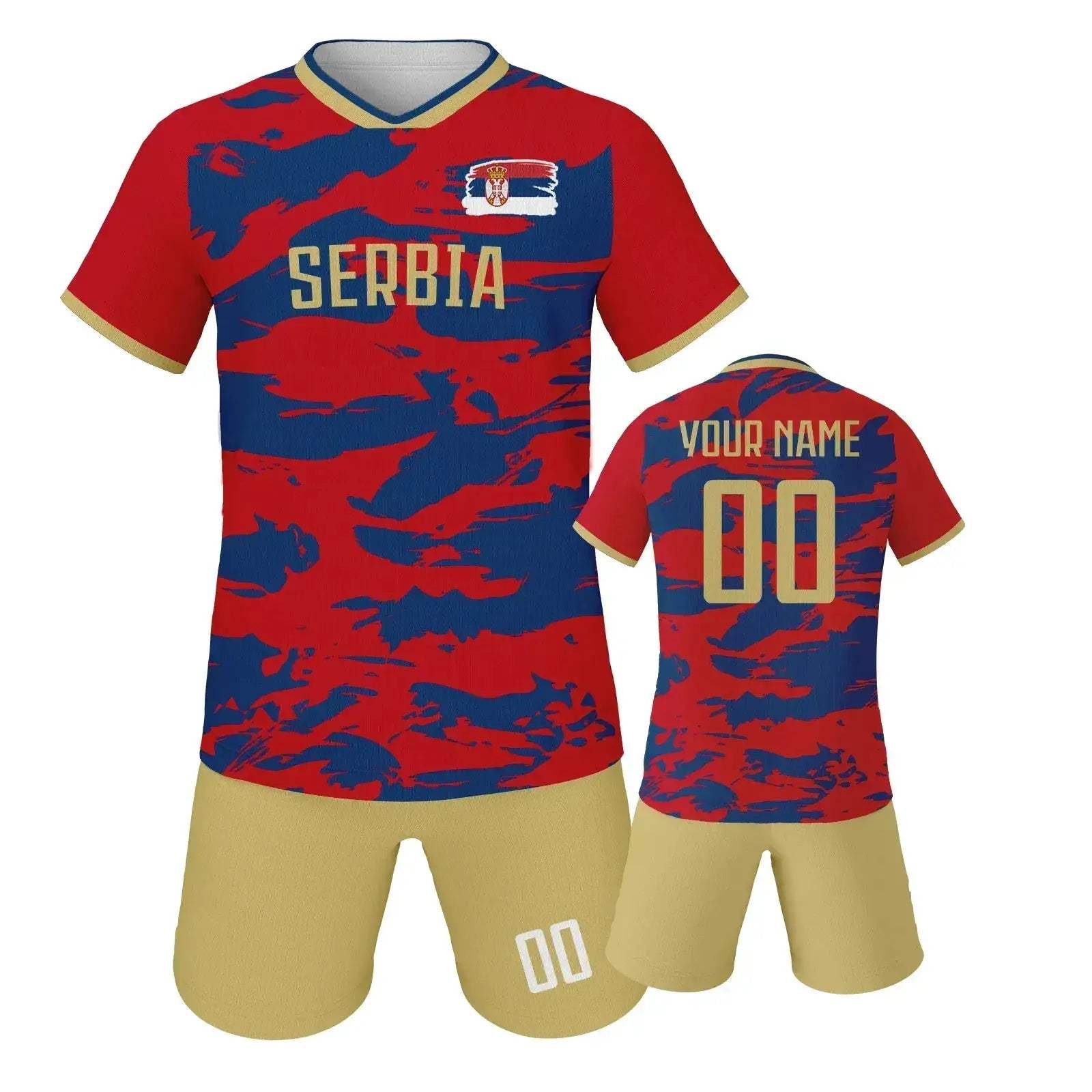 Custom Serbia Kids Soccer Jersey Kit Unisex Youth Uniform With Print Name And Number - Image 6