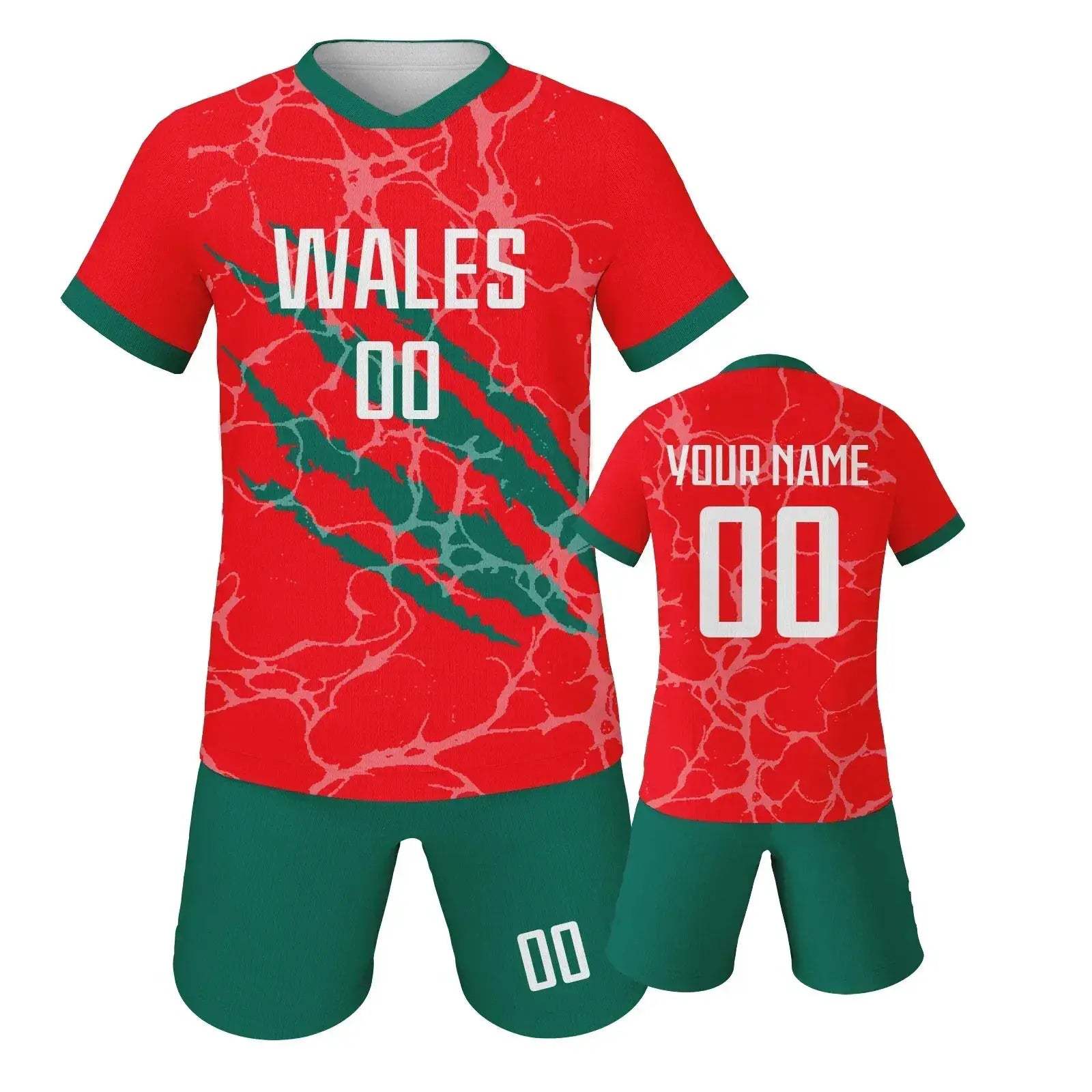 Custom Spain Soccer Jersey Set With Name And Number For Youth Ages 3 Through 14 Includes Jersey And Shorts Knit Fabric - Image 16