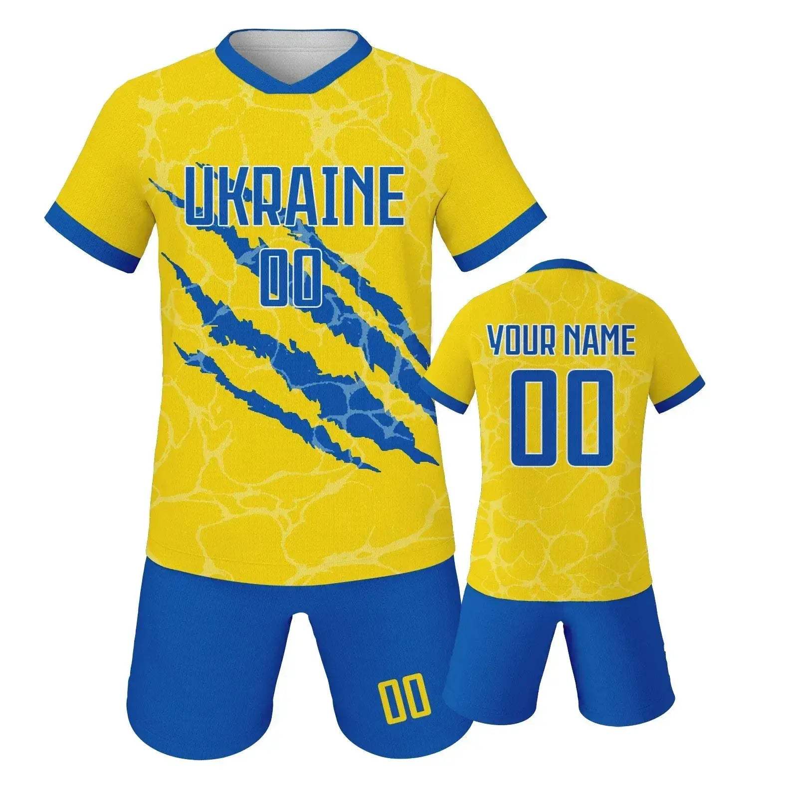 Custom Spain Soccer Jersey Set With Name And Number For Youth Ages 3 Through 14 Includes Jersey And Shorts Knit Fabric - Image 7