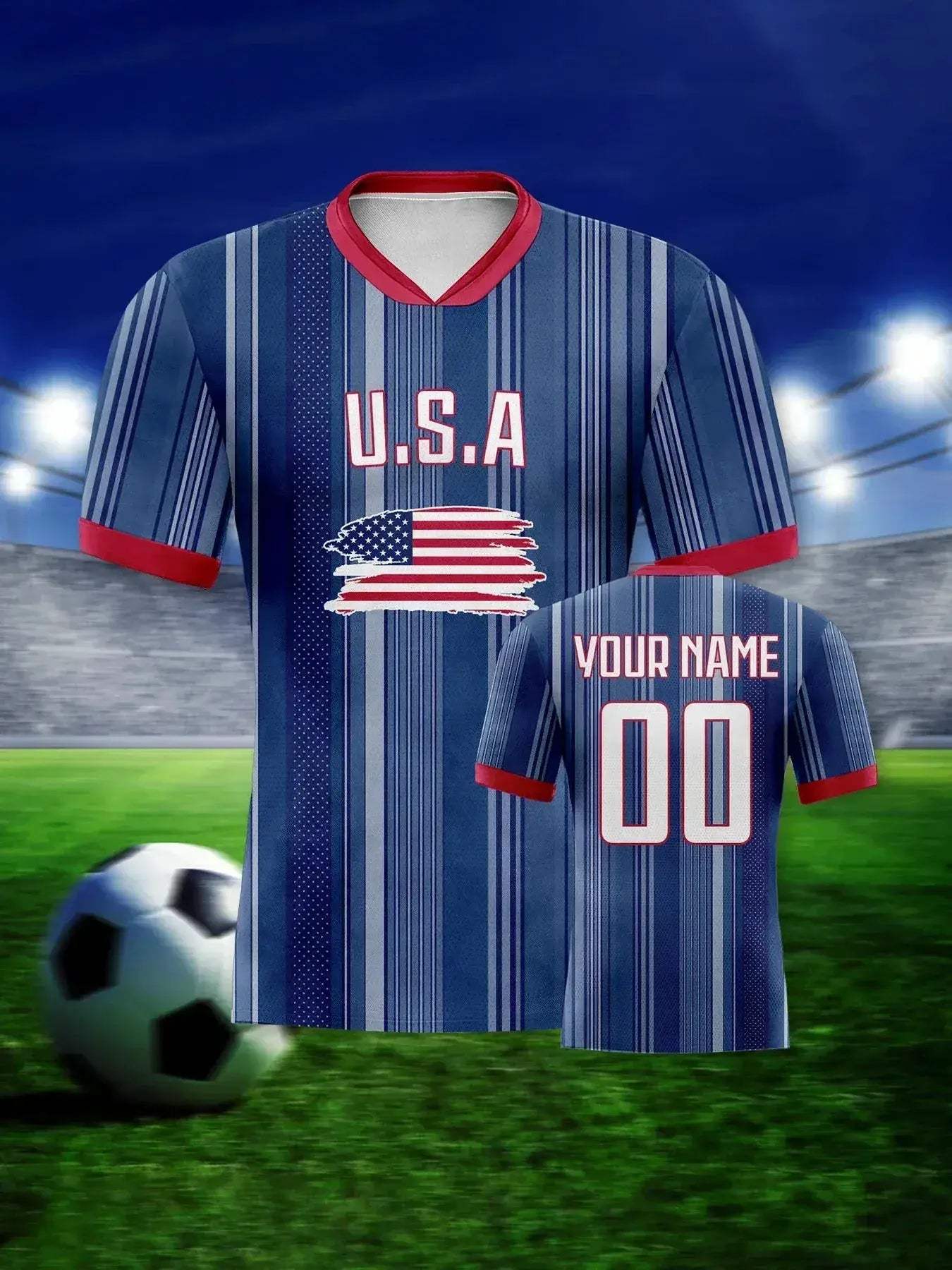 Custom USA Soccer Jerseys Personalize Name And Number - Image 2