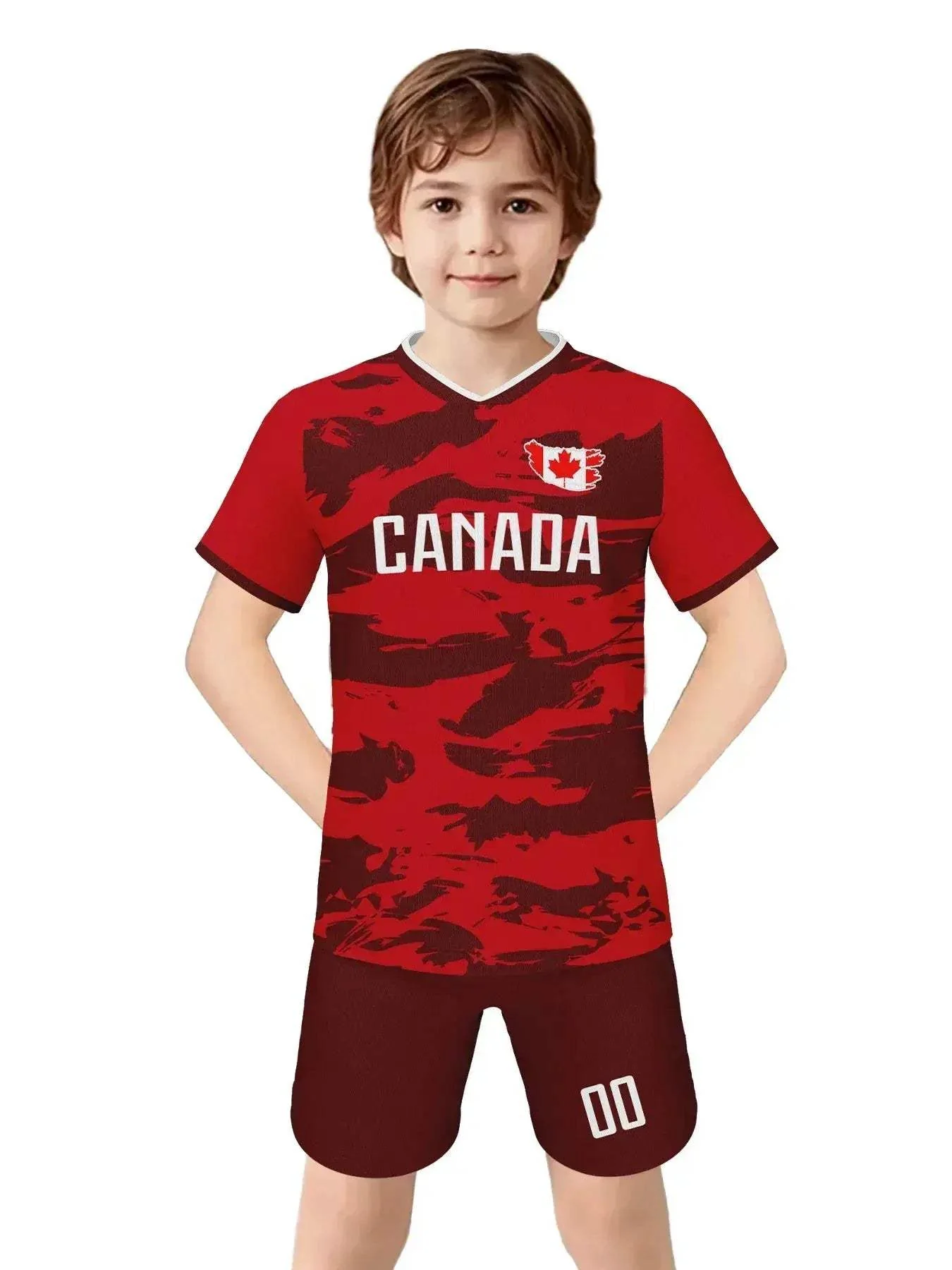 Customizable Kids Soccer Jersey Set With Short Sleeve Shirt And Matching Shorts Youth Football Training Kit Knit Fabric - Image 3