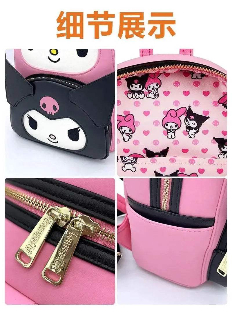 Cute Kids Backpack Sanrio Hello Kitty Melody Kuromi Design With Polyester Construction For Children Travel Storage - Image 3