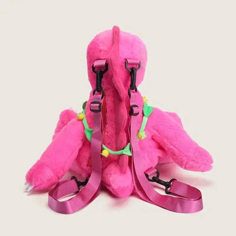 Super Soft Dinosaur Plush Backpack Kawaii Crossbody Bag For Kids - Image 6