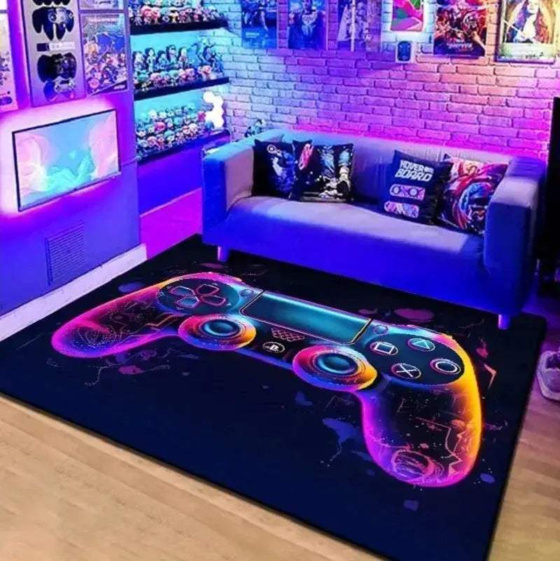 Cyberpunk Esports Gaming Carpet Crystal Velvet Floor Mat Washable - Image 7