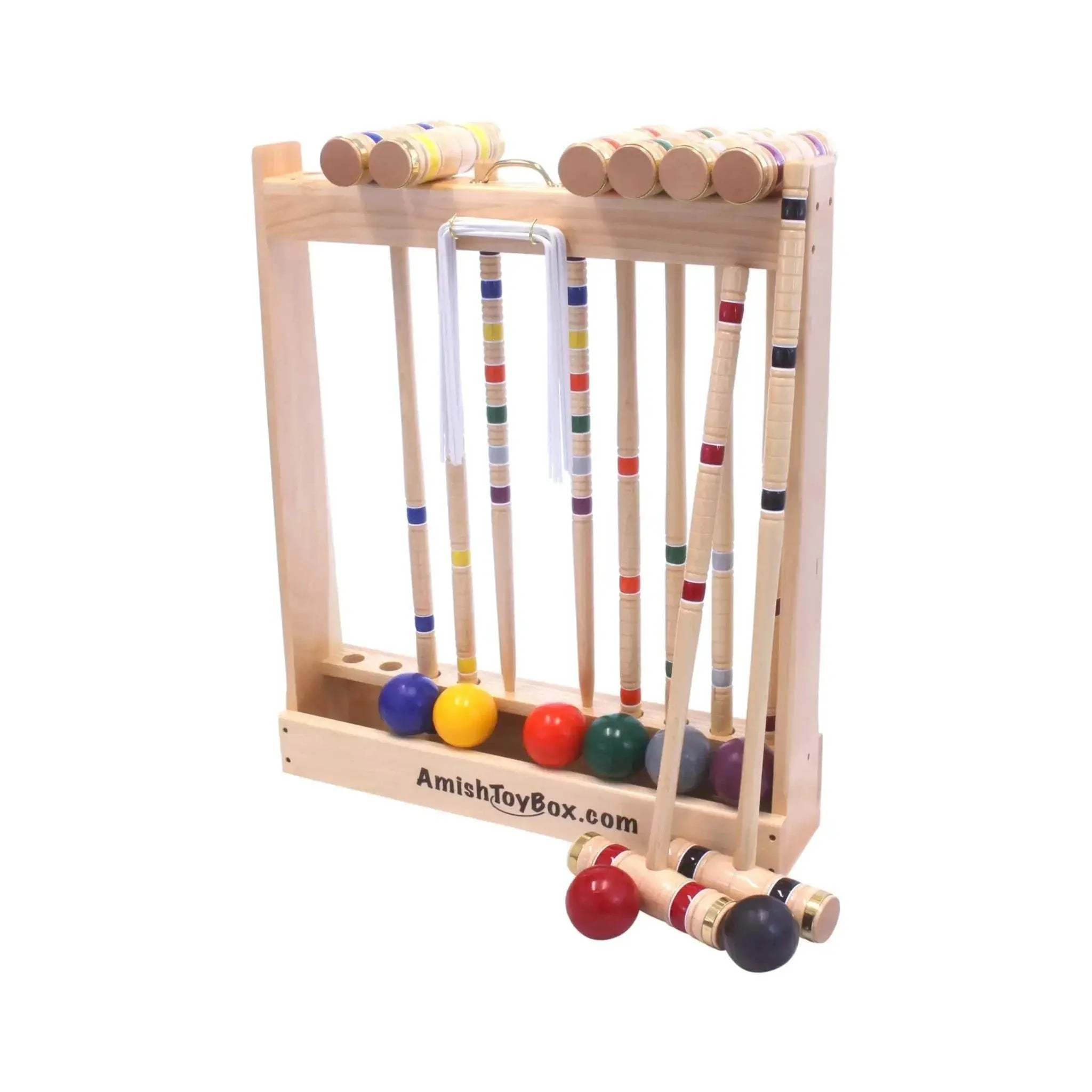 Deluxe 8-Player Croquet Game Set, Wooden Holder or Duffel Carry Bag - Image 3
