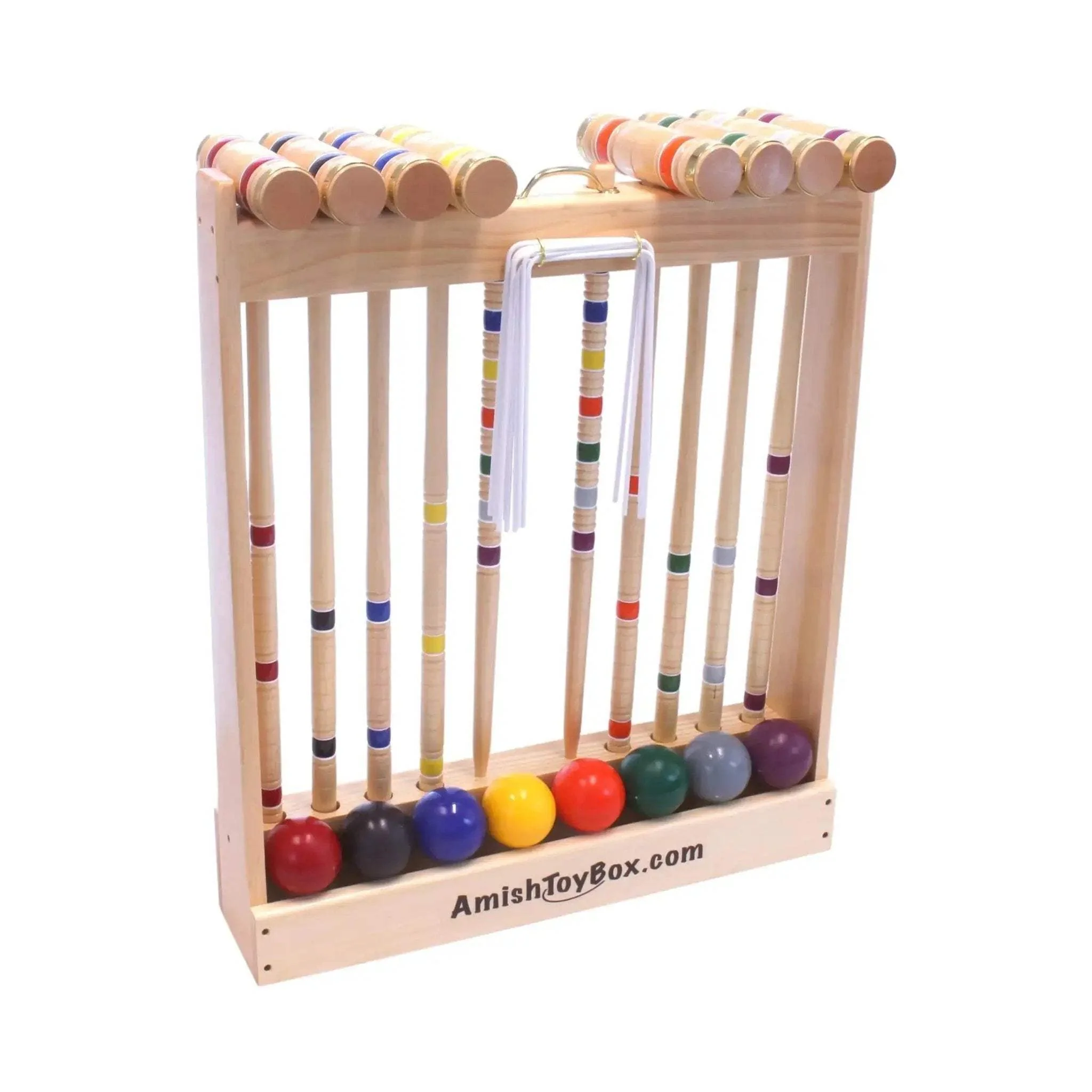 Deluxe 8-Player Croquet Game Set, Wooden Holder or Duffel Carry Bag - Image 8