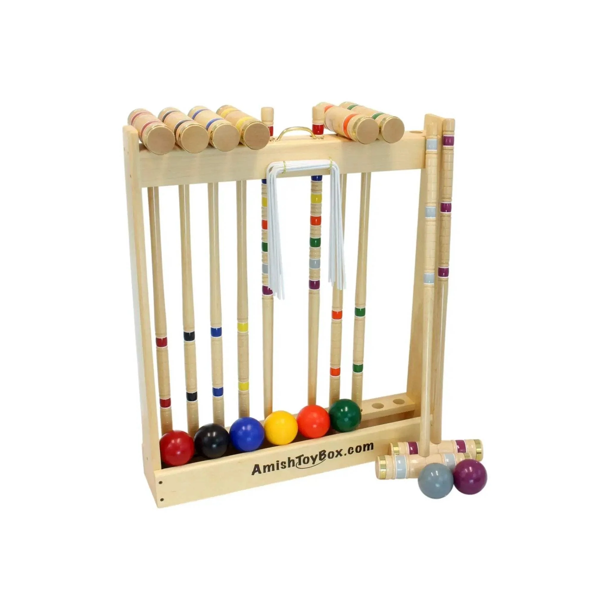 Deluxe 8-Player Croquet Game Set, Wooden Holder or Duffel Carry Bag - Image 9
