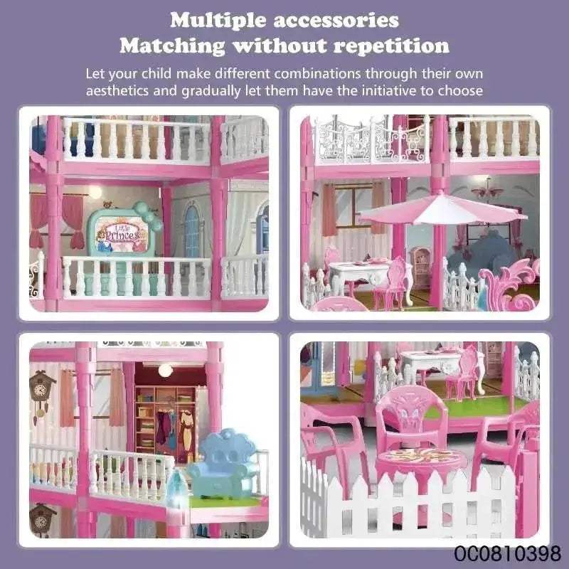 Deluxe Doll House With Lighted Furniture For Little Girls - Image 5