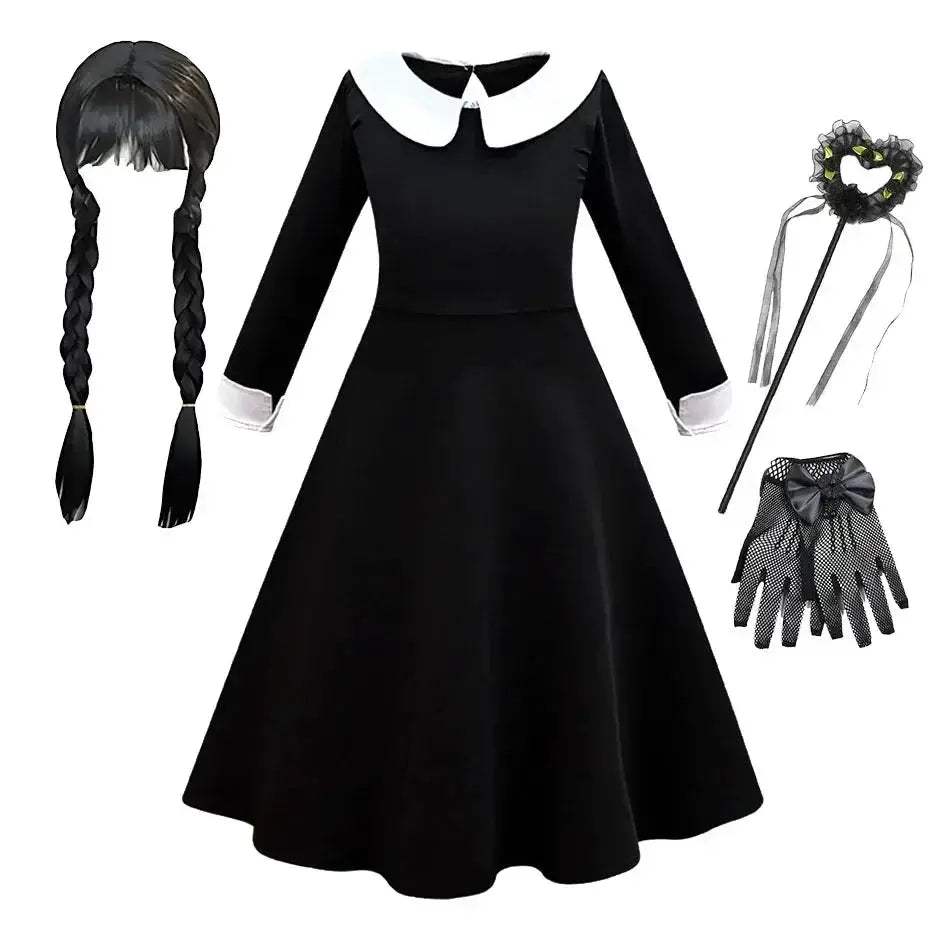 Deluxe Girls Dress Patchwork Witch Theme For Halloween Cosplay - Image 7