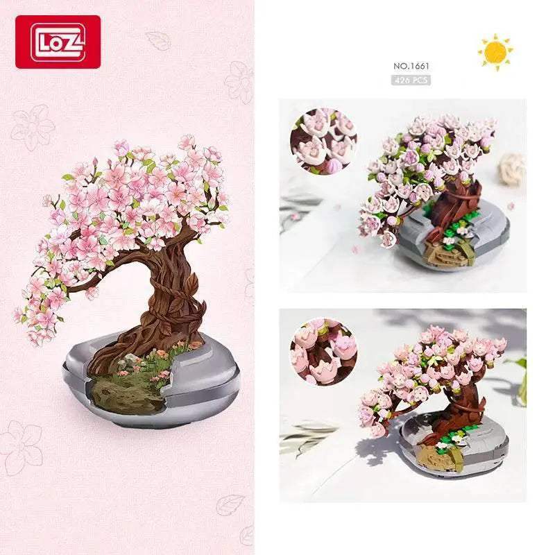 Deluxe Lego Compatible Blocks Potted Cherry Tree For Girls - Image 2