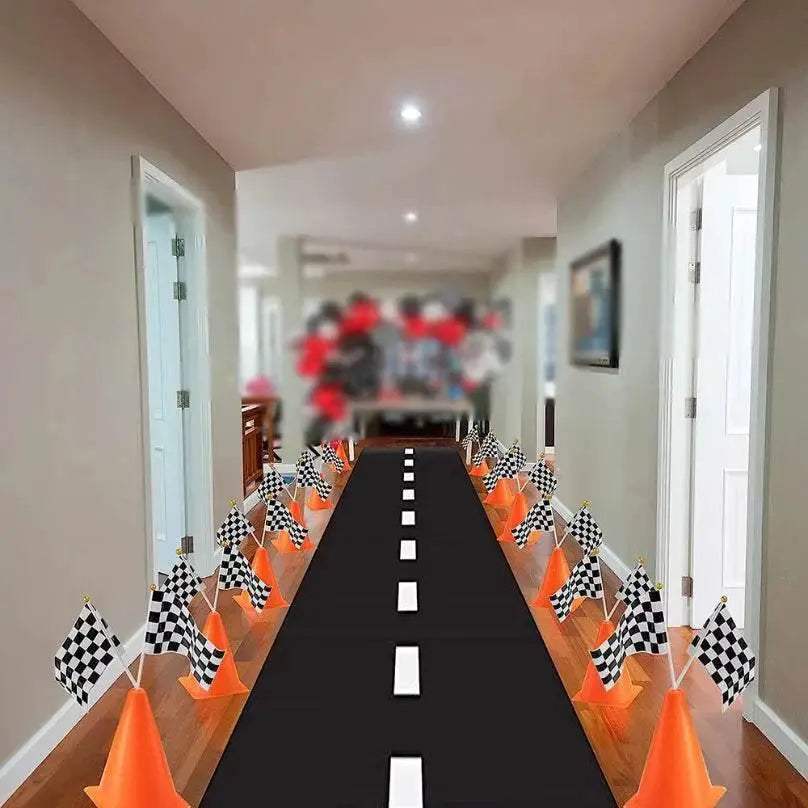 Deluxe Race Car Party Decor Mini Traffic Cones Flag Kids - Image 2