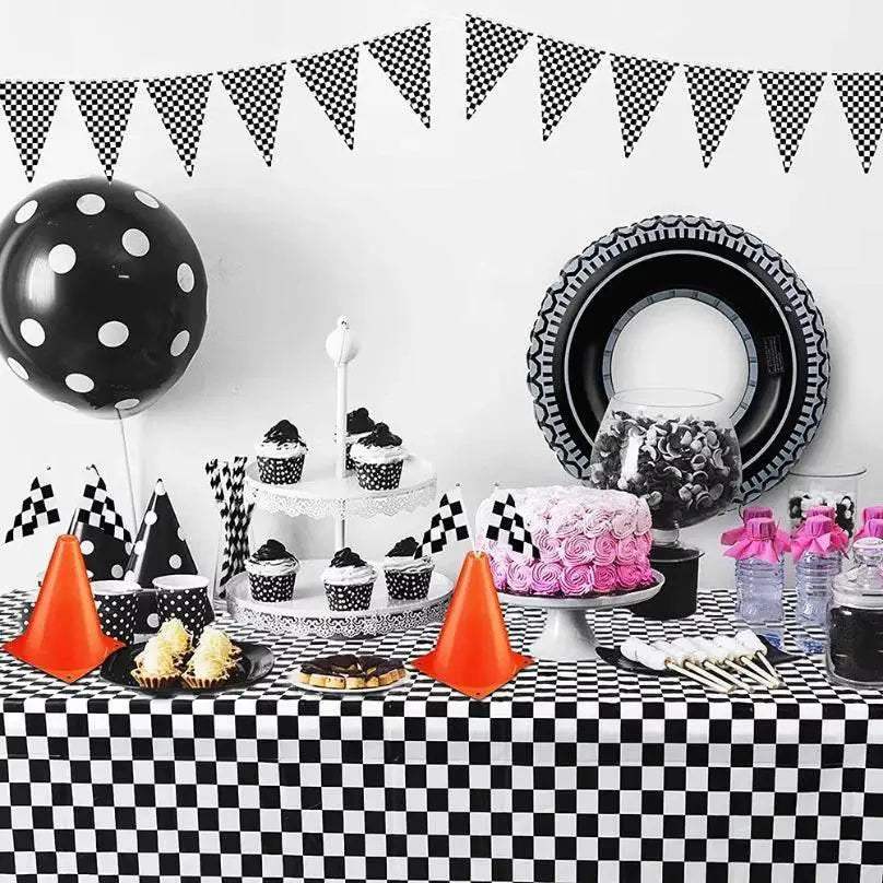 Deluxe Race Car Party Decor Mini Traffic Cones Flag Kids - Image 6
