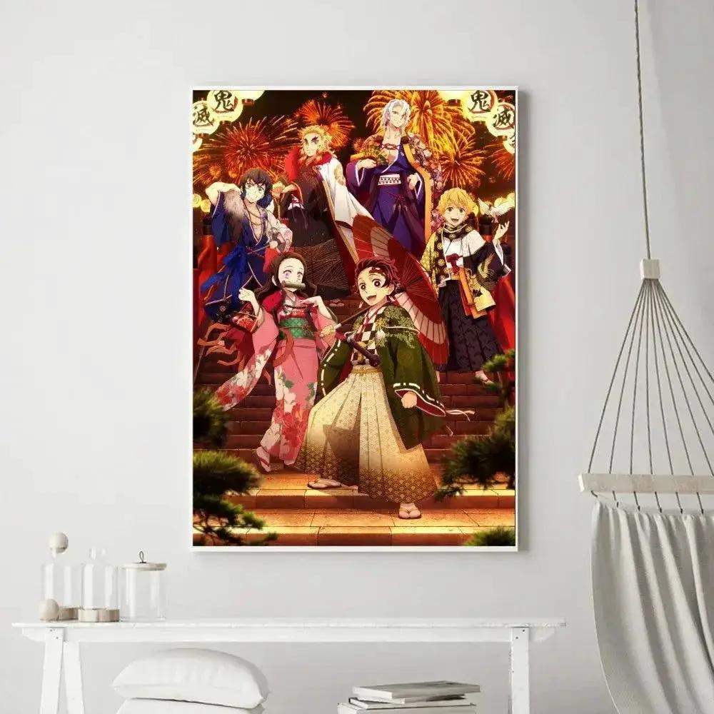 Demon Slayer Classic Anime Wall Art Poster Prints, Painting Bedroom Living Room Wall Bar Restaurant Decor - Image 3