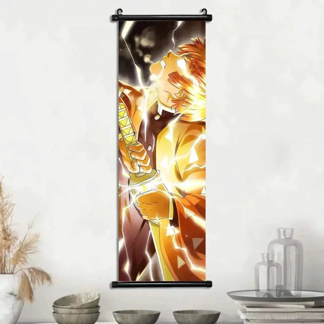 Demon Slayer Scroll Wall Art, Hashira Nezuko Agatsuma Zenitsu Inosuke Scroll Canvas Wall Hanging Painting Home Decor Anime Poster for Bedrooms - Image 23