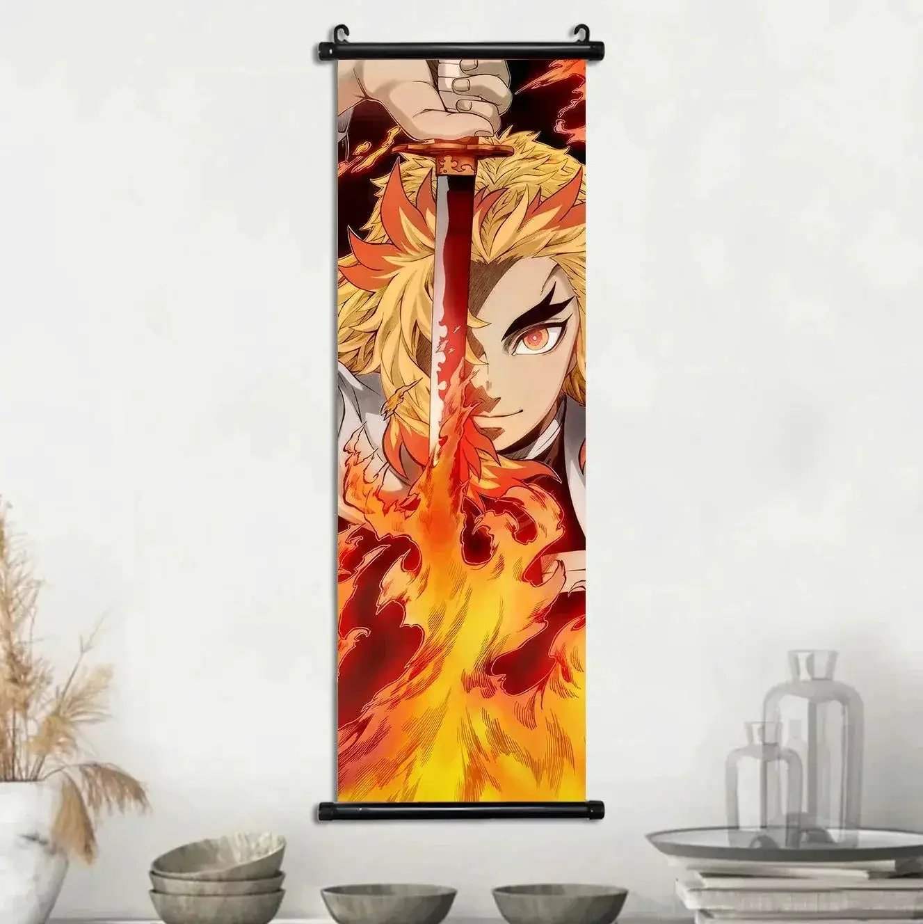 Demon Slayer Scroll Wall Art, Hashira Nezuko Agatsuma Zenitsu Inosuke Scroll Canvas Wall Hanging Painting Home Decor Anime Poster for Bedrooms - Image 8