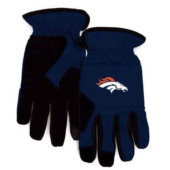 Denver Broncos Work Gloves Padded Durable Grip For Tasks