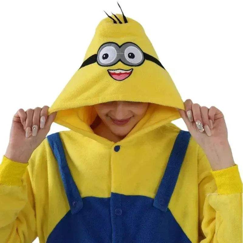Despicable Me Minions Fleece Pajamas Cartoon Jumpsuit Minions Cartoon Anime Onesie Sleepwear - Image 4