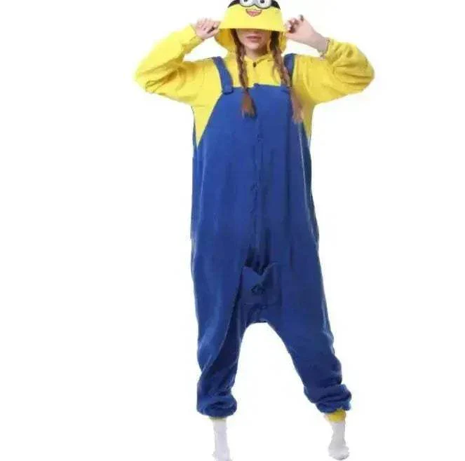 Despicable Me Minions Fleece Pajamas Cartoon Jumpsuit Minions Cartoon Anime Onesie Sleepwear - Image 6