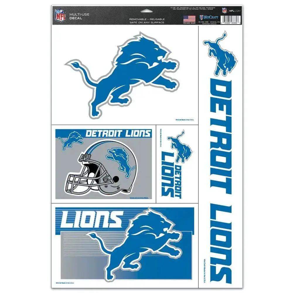 Detroit Lions Decal 11x17 Multi Use 5 Piece Indoor Outdoor