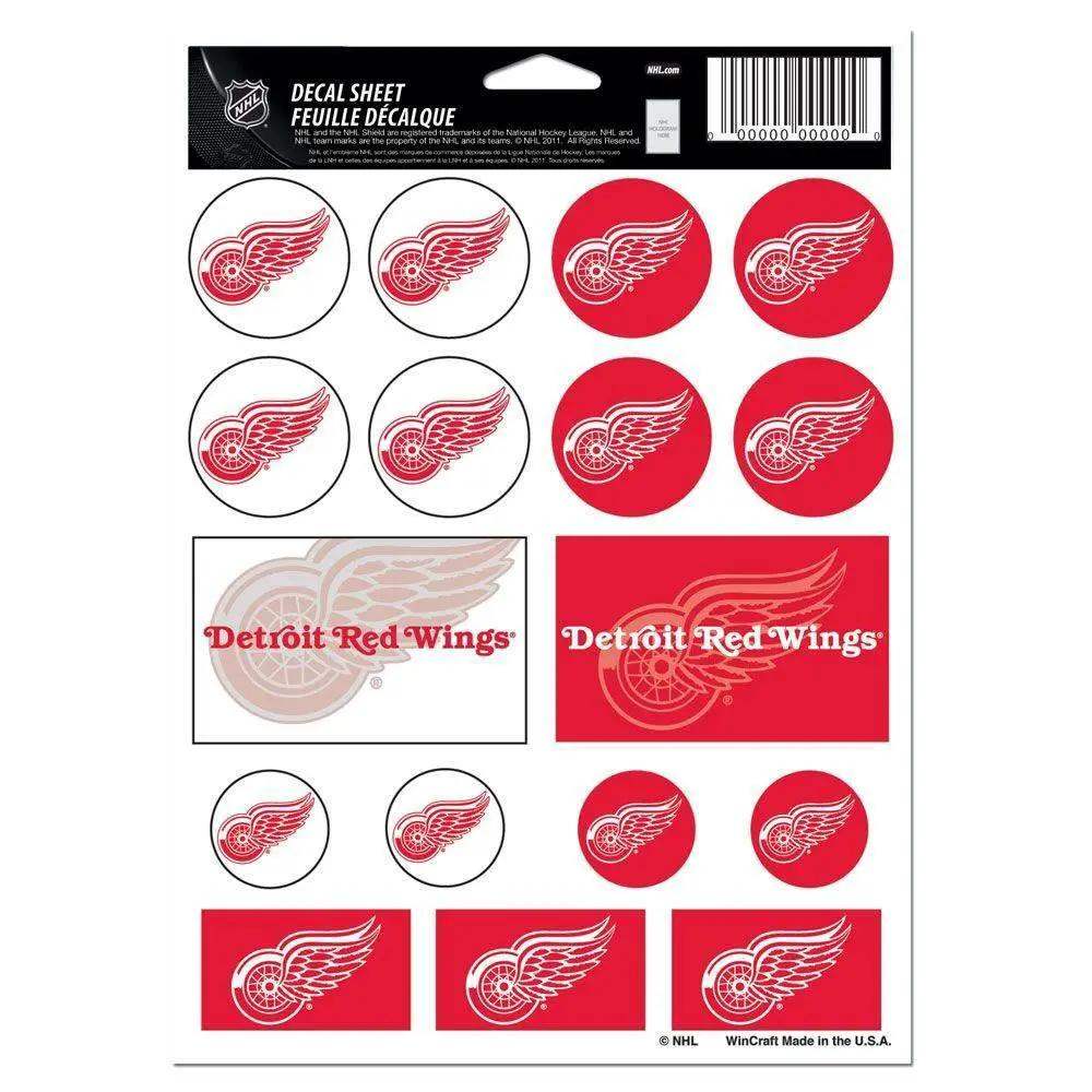 Detroit Red Wings Decal Sheet 5x7 Vinyl Sticker Pack