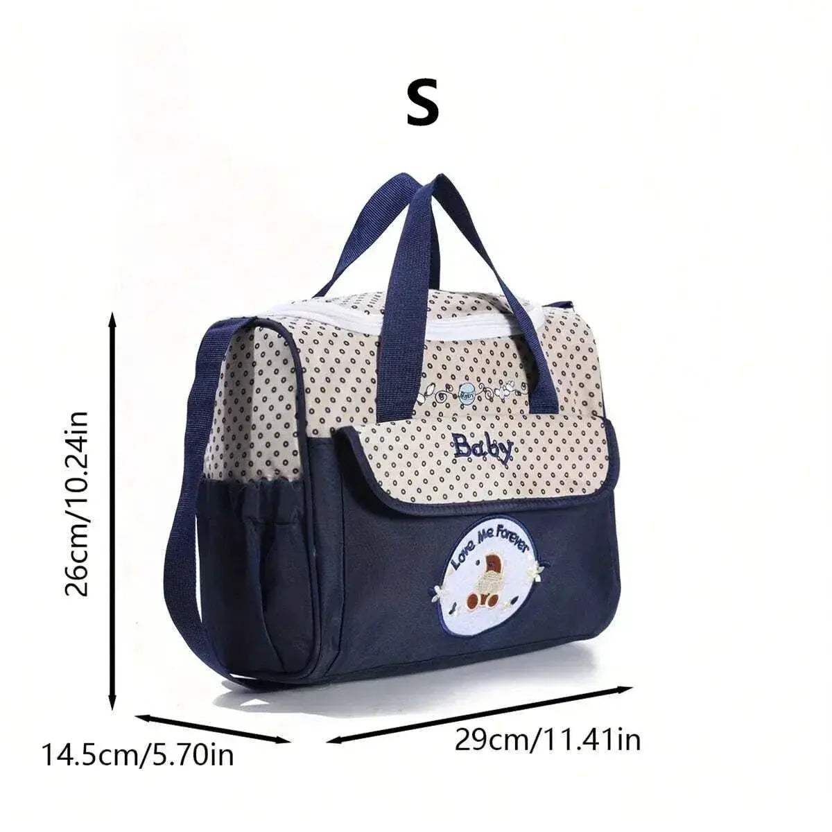 Diaper Bag Set Bear Print Polka Dot Large Capacity - Image 5