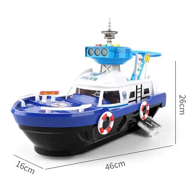 Diecast Boat Toy With Lights And Music For Kids Gift - Image 6