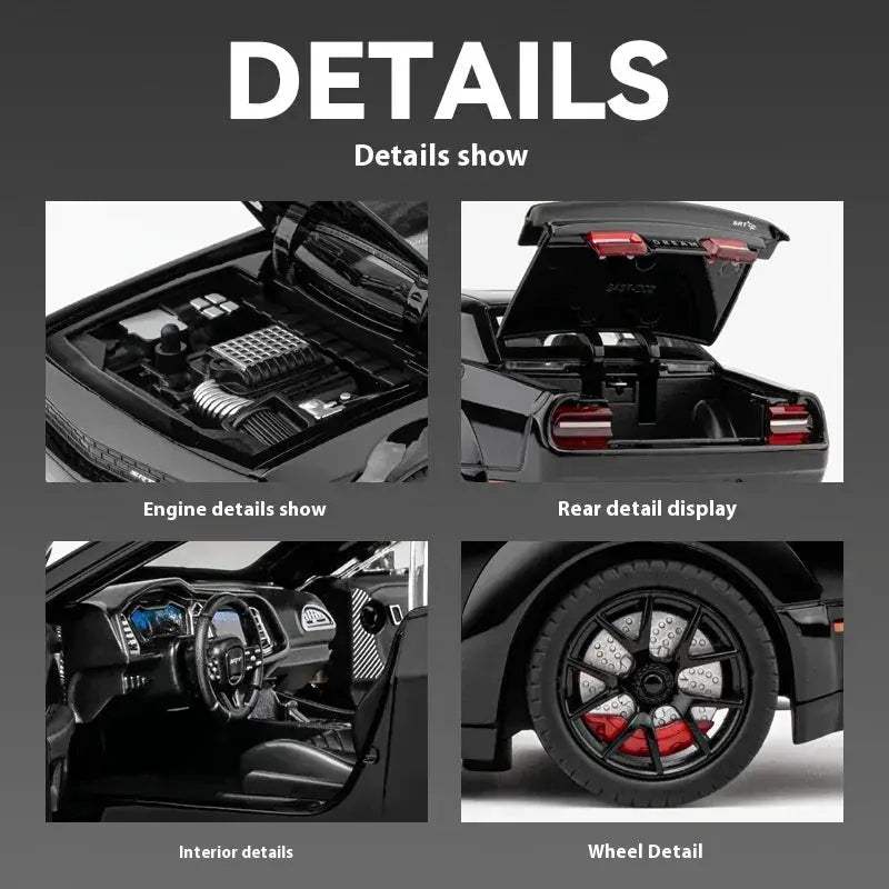 Diecast Car Model Challenger Hellcat Redeye 1:24 Scale For Collectors - Image 4