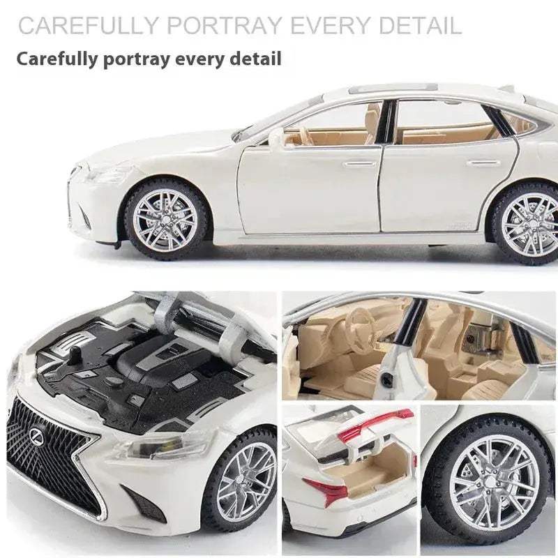 Diecast Car Model Lexus LS500H Sound and Light for Collectors - Image 6