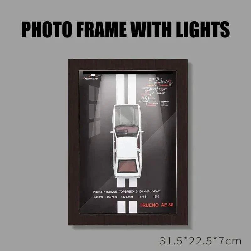 Diecast Car Photo Frame 1:32 Model With Light Display For Collectors - Image 12