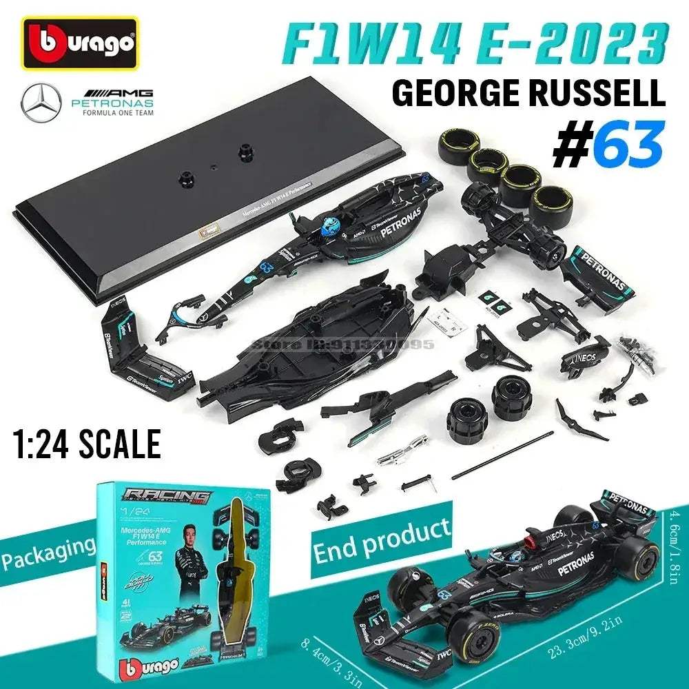 Diecast F1 Car Model Mercedes Alloy W14 DIY Assembly - Image 7