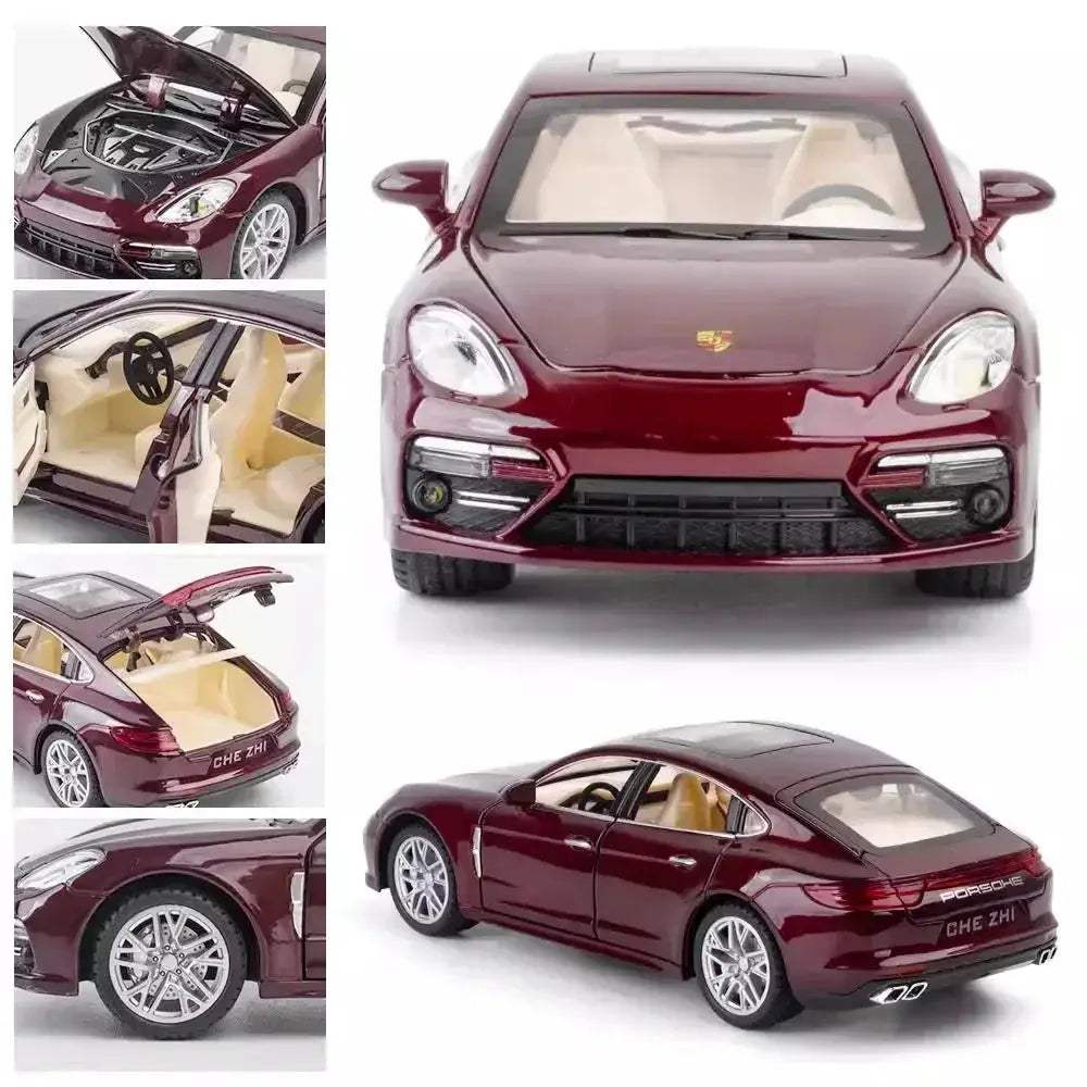 Diecast Porsche Panamera Car with Pull Back Sound and Light for Kids - Image 4