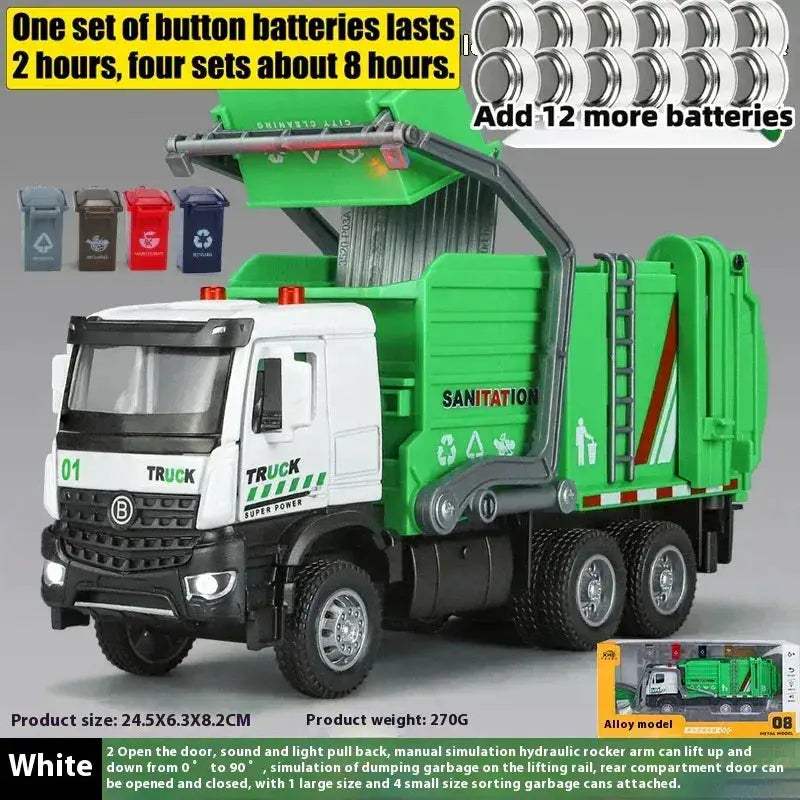Diecast Truck 1:35 Urban Sanitation With Alloy Construction For Kids - Image 9