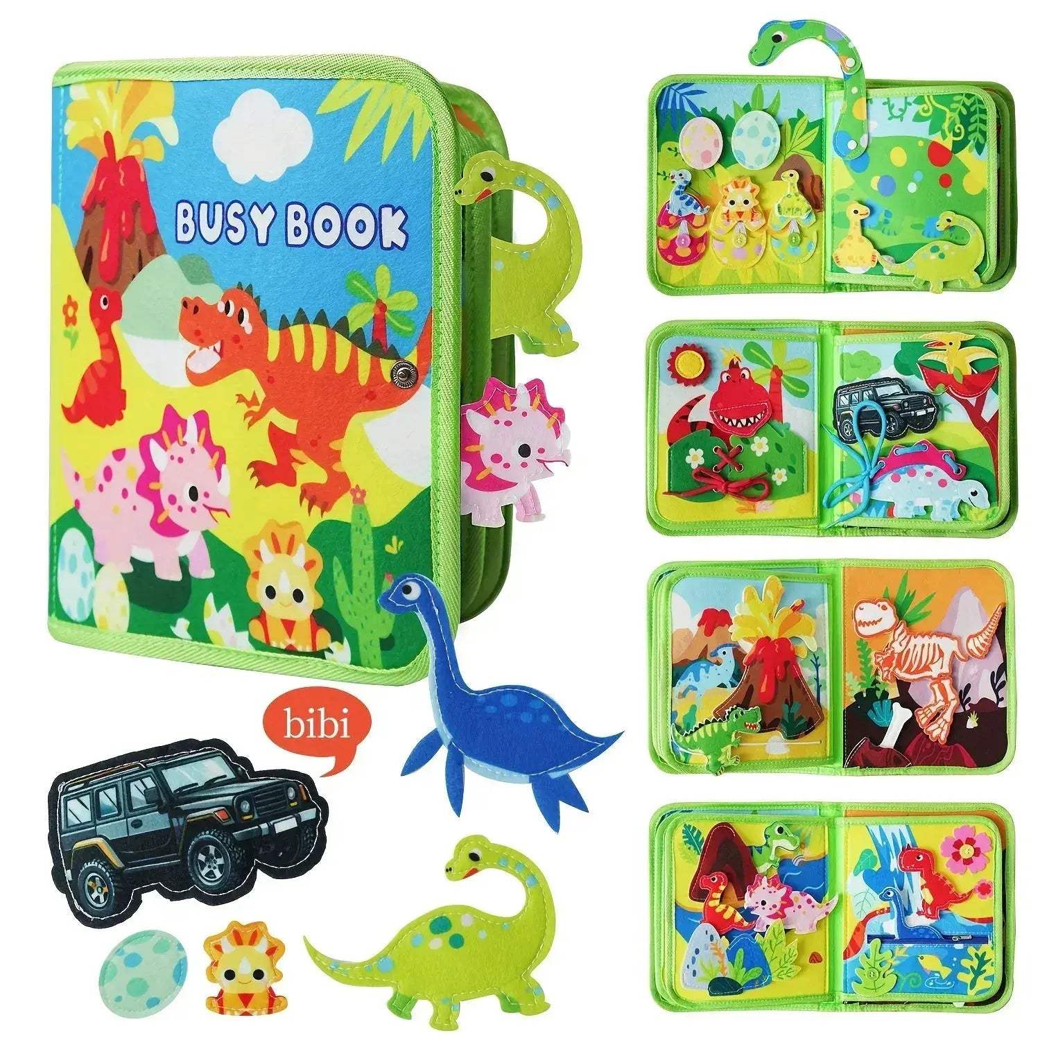 Interactive Dinosaur Busy Book Montessori Toy For Toddlers