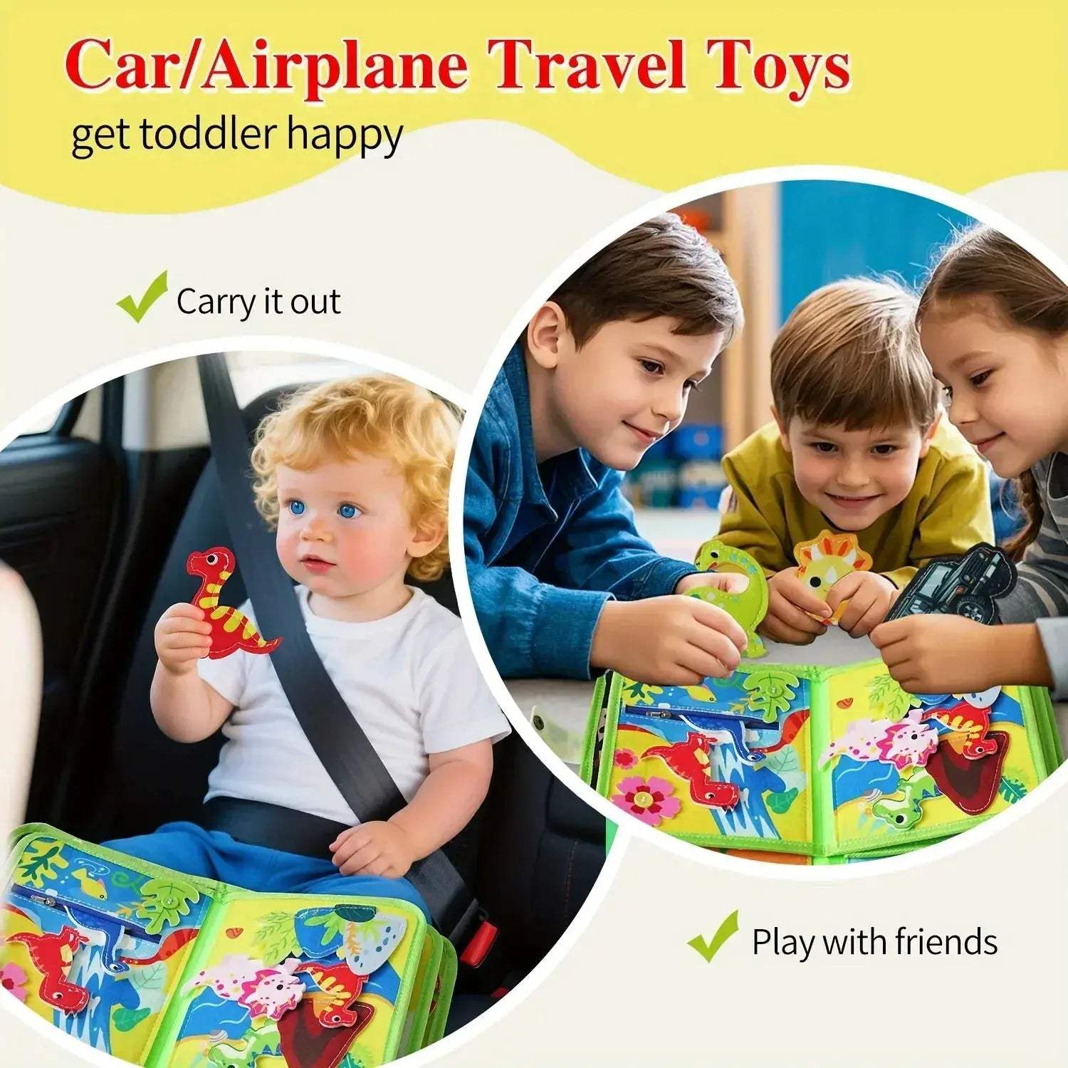 Interactive Dinosaur Busy Book Montessori Toy For Toddlers - Image 4