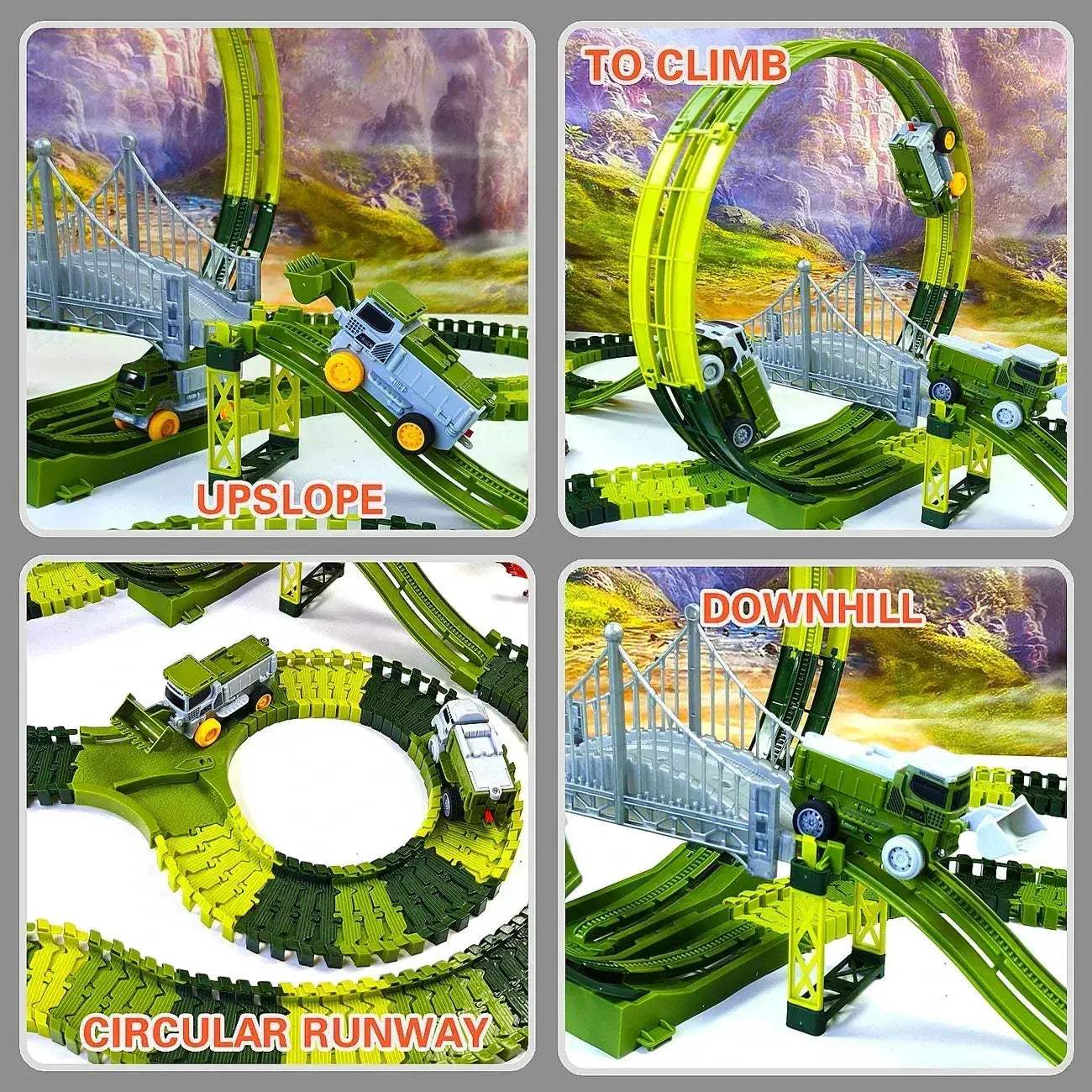 Dinosaur Car Track Flexible Rail Educational Puzzle Toy - Image 3