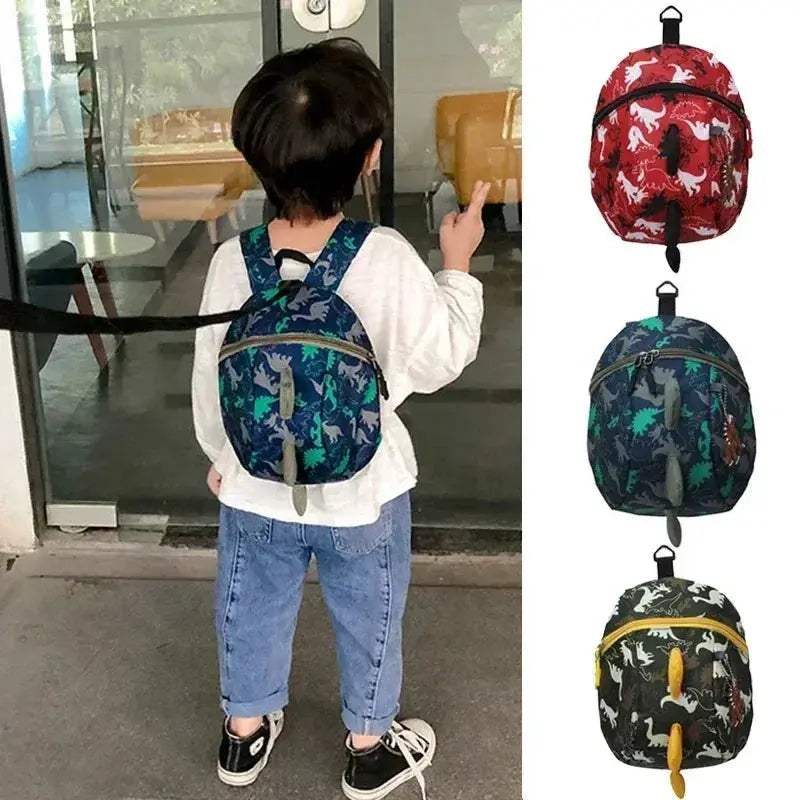 Dinosaur Kids Safety Backpack With Anti Loss Wrist Link