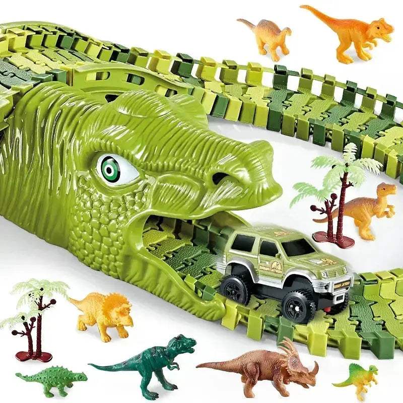 Dinosaur Racing Track Set With Flash Light For Kids - Image 5